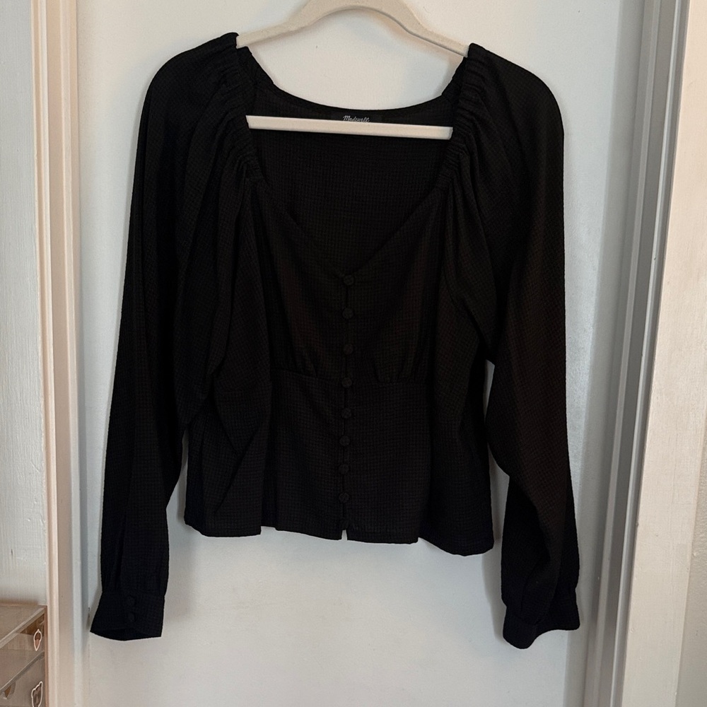 Madewell Black Button-Up Women's Top